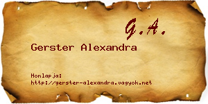 Gerster Alexandra névjegykártya